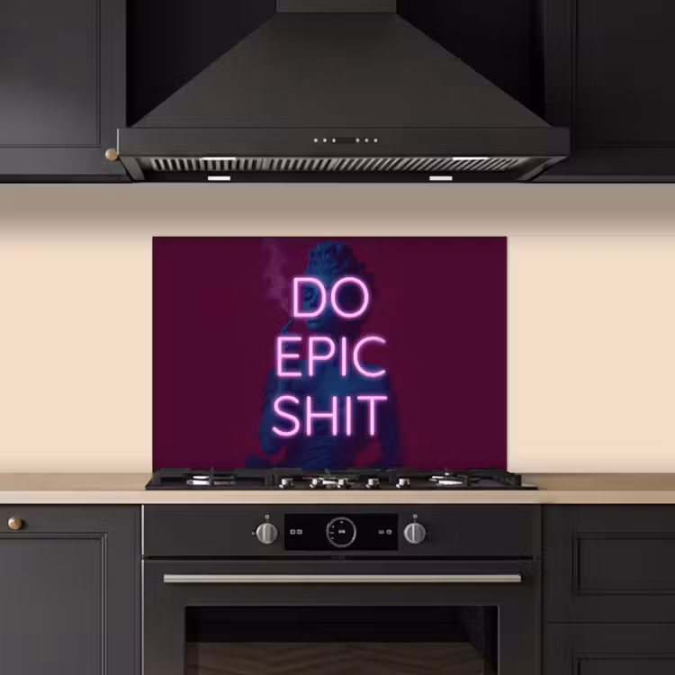 Buste - Neon - LED - Letters keuken achterwand spatscherm klein -sfeer1