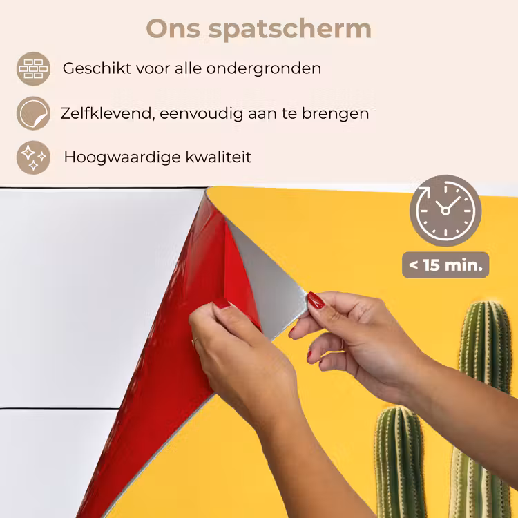 Cactus - Groen - Minimalistisch keuken achterwand spatscherm klein -spatscherm_NL