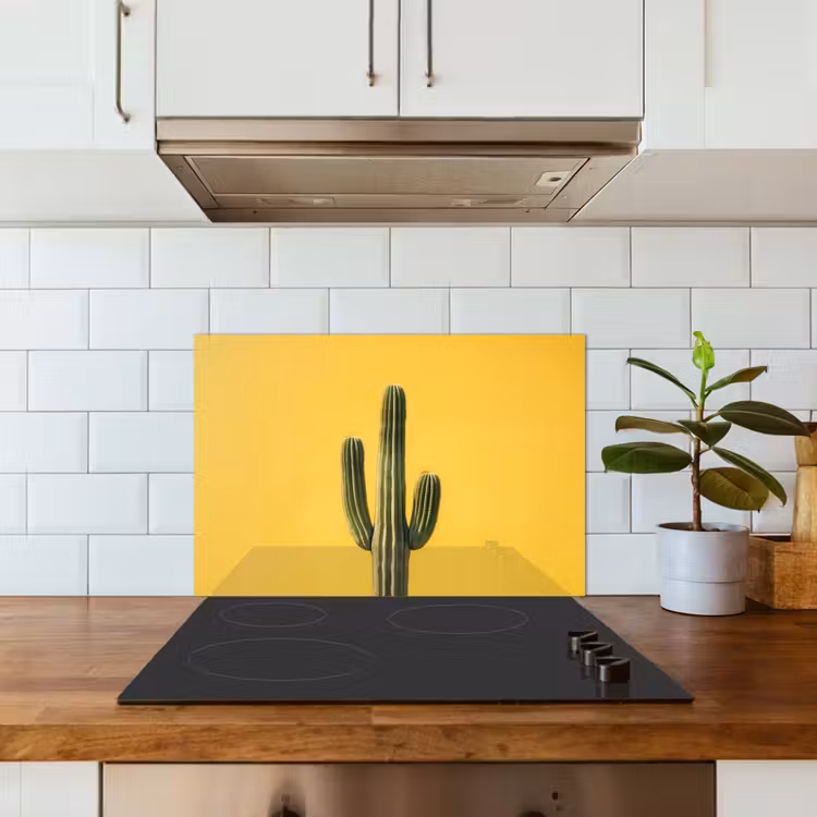 Cactus - Groen - Minimalistisch keuken achterwand spatscherm klein -sfeer2