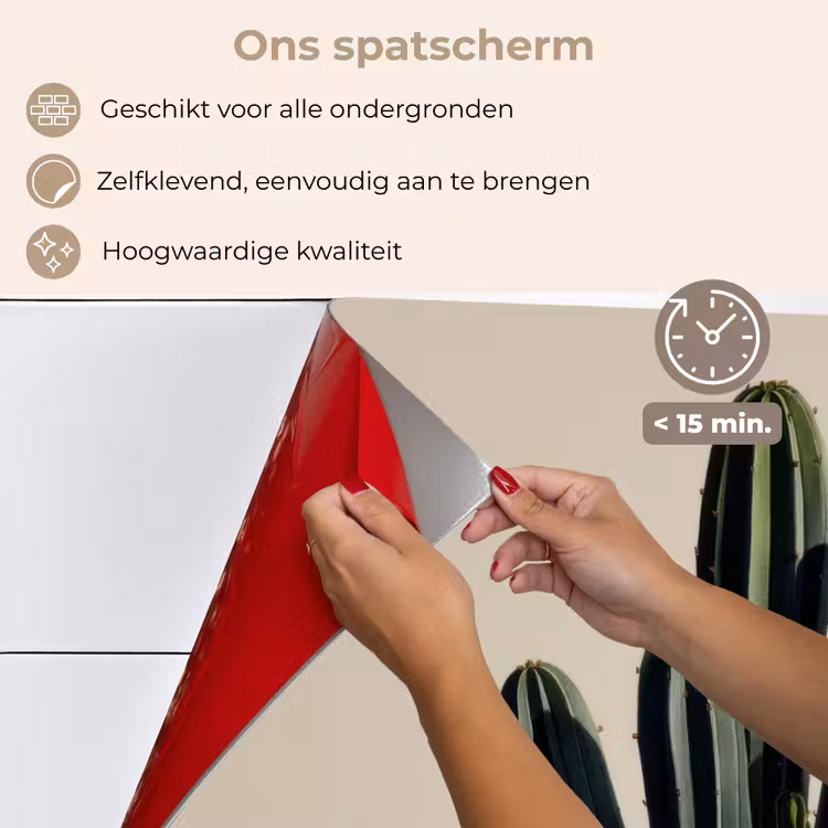 Cactus - Subtiel - Groen keuken achterwand spatscherm klein -spatscherm_NL