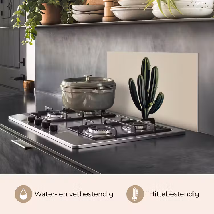 Cactus - Subtiel - Groen keuken achterwand spatscherm klein -usp_NL