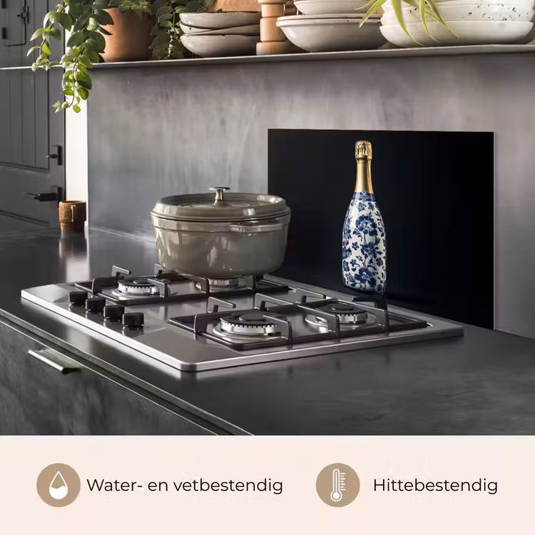 Champagne - Bloemen - Goud - Chique keuken achterwand spatscherm klein -usp_NL