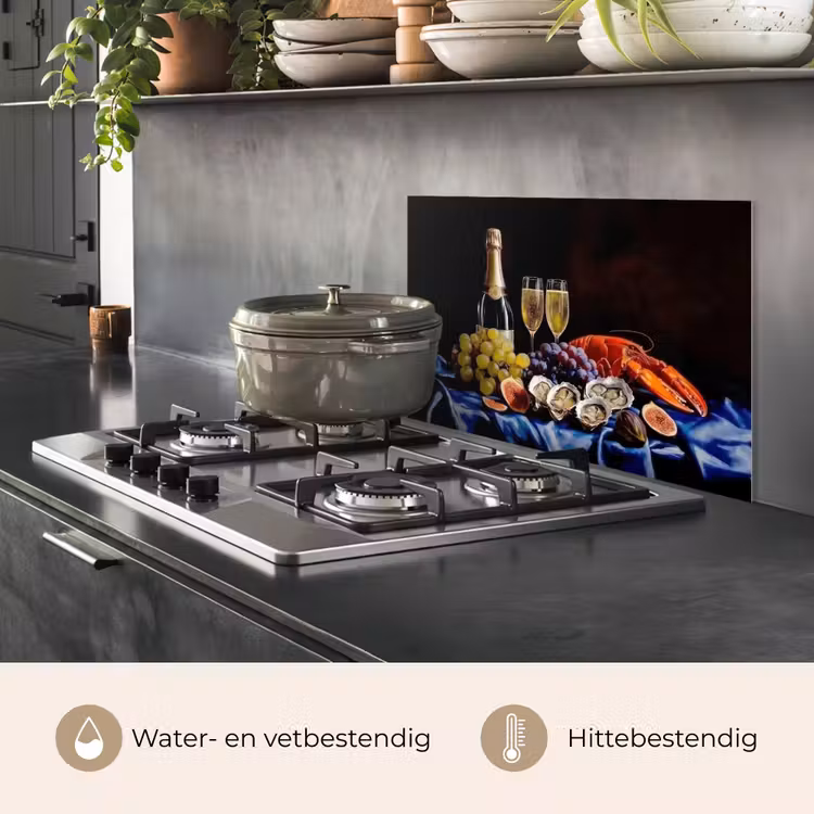 Champagne - Luxe - Oesters keuken achterwand spatscherm klein -usp_NL