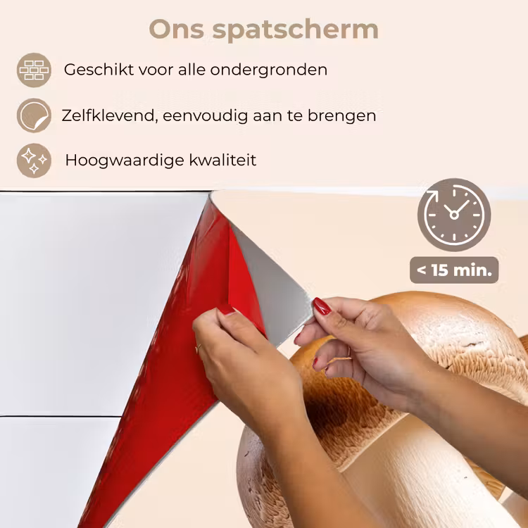 Champignons - Zacht - Beige keuken achterwand spatscherm klein -spatscherm_NL