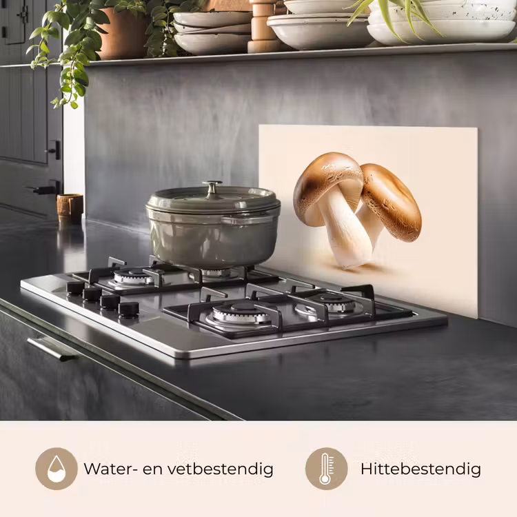 Champignons - Zacht - Beige keuken achterwand spatscherm klein -usp_NL