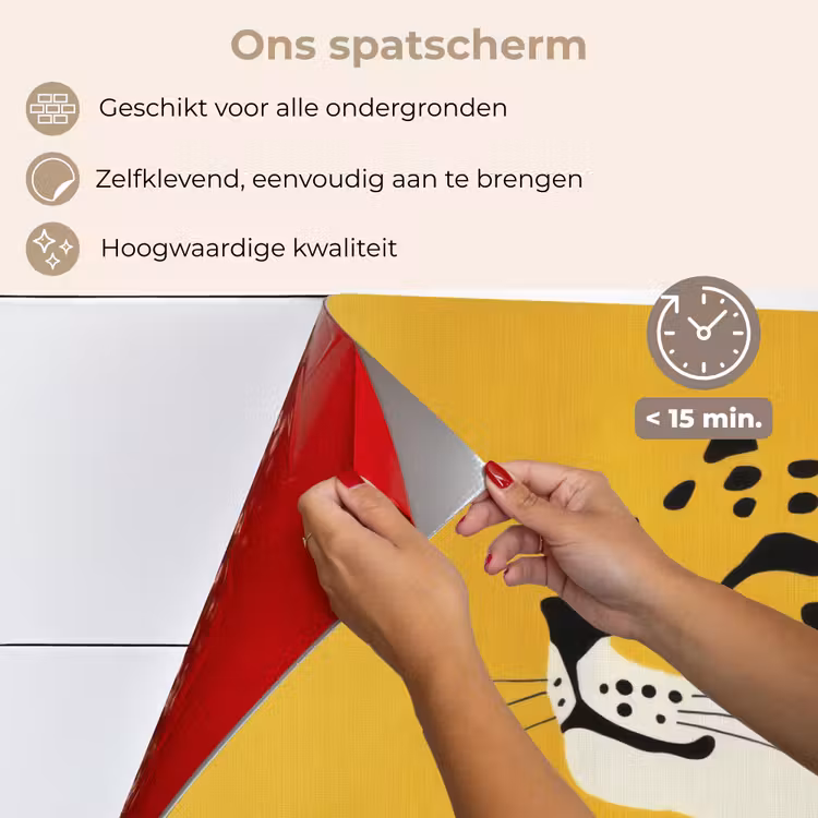 Cheetah - Illustratie - Geel keuken achterwand spatscherm klein -spatscherm_NL