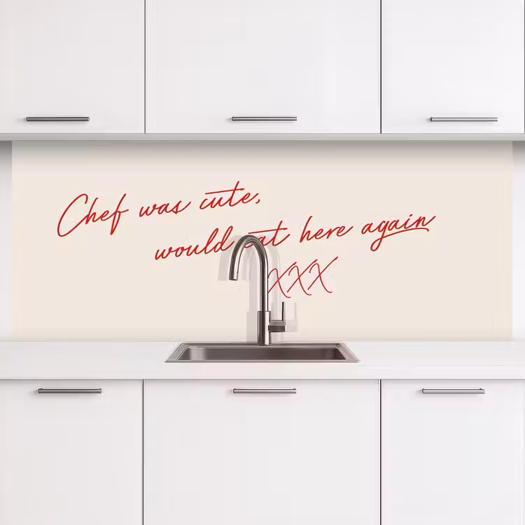 Chef was cute would eat here agian keuken achterwand 2 middel -3d