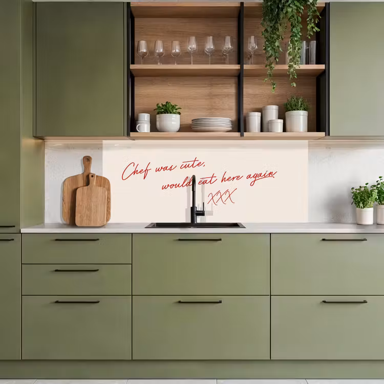 Chef was cute would eat here agian keuken achterwand 2 middel -sfeer3