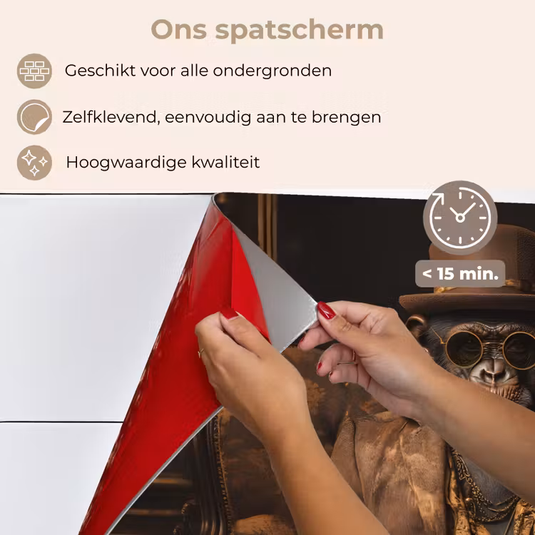 Chimpansee - Stoel - Pak - Bruin keuken achterwand spatscherm klein -spatscherm_NL