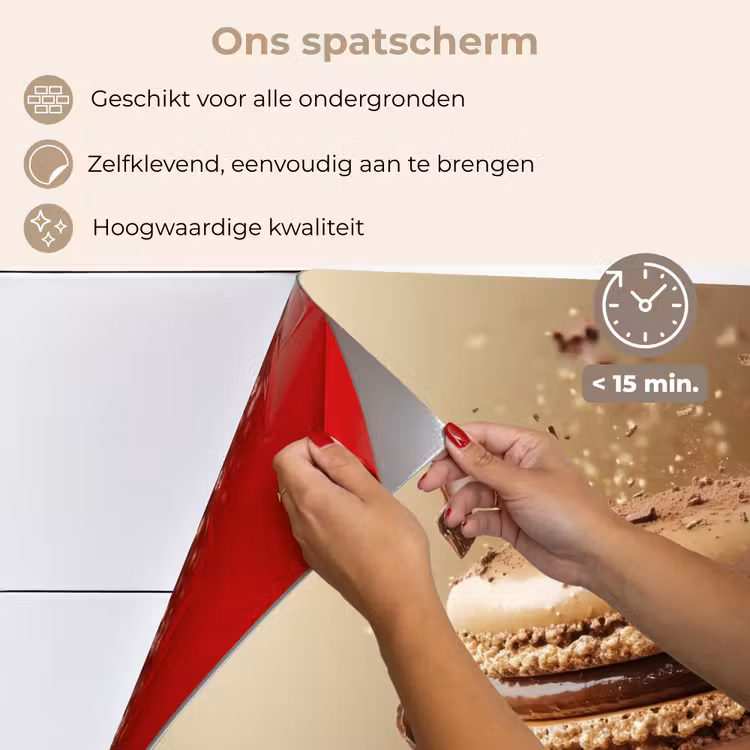 Chocolade - Macarons - Eten - Snoep keuken achterwand spatscherm klein -spatscherm_NL