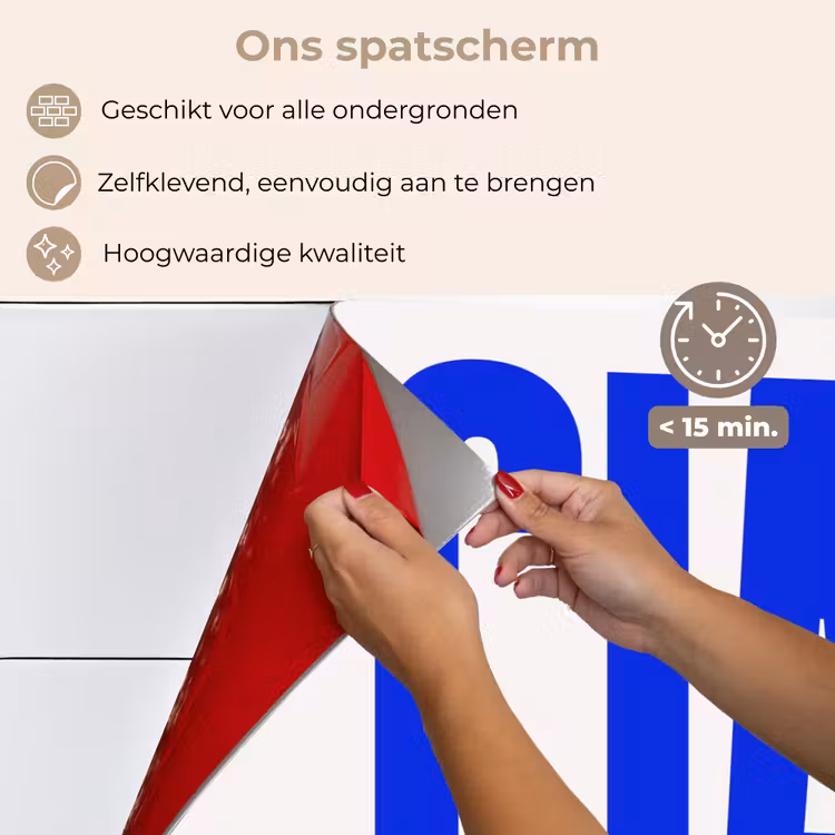 Ciao - Hoofdletters - Blauw - Minimalistisch keuken achterwand spatscherm klein -spatscherm_NL