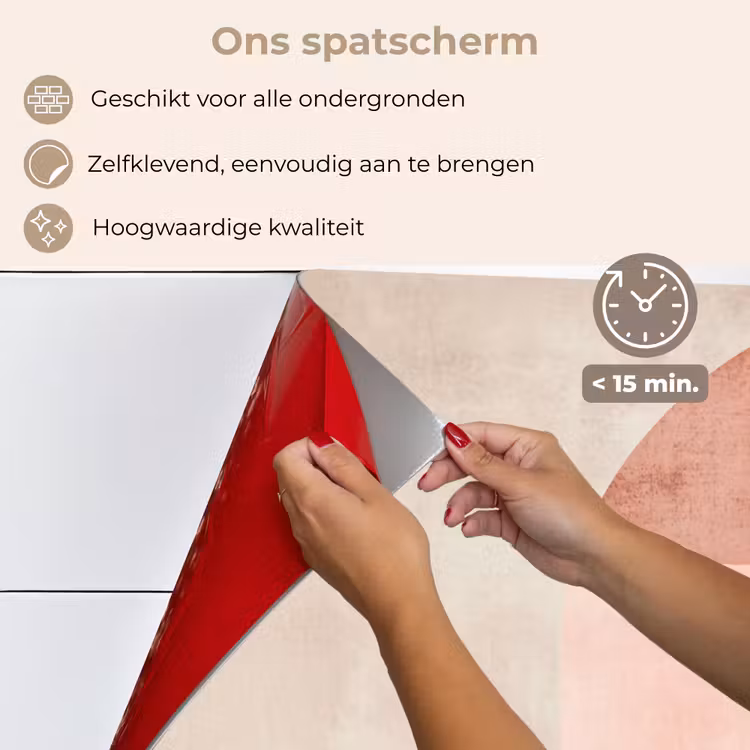 Cirkel - Abstract - Roze keuken achterwand spatscherm klein -spatscherm_NL