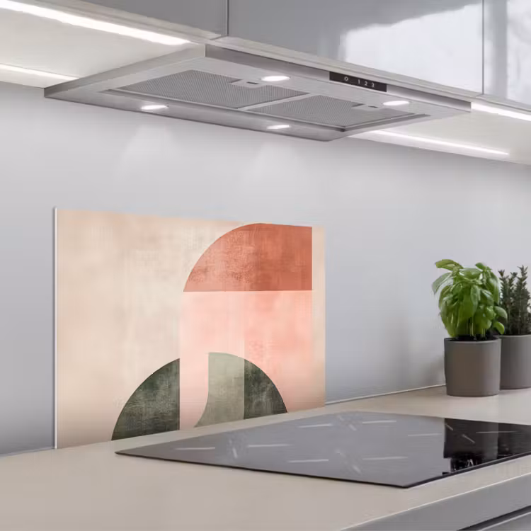 Cirkel - Abstract - Roze keuken achterwand spatscherm klein -3d_schuin