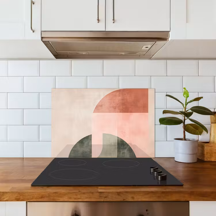 Cirkel - Abstract - Roze keuken achterwand spatscherm klein -sfeer2