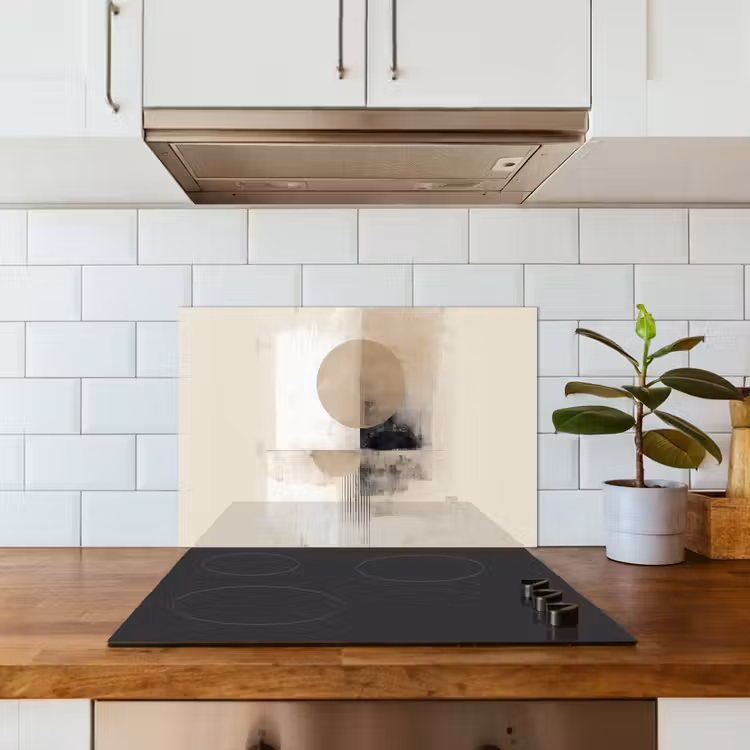 Cirkel - Compositie - Diepte - Beige keuken achterwand spatscherm klein -sfeer2