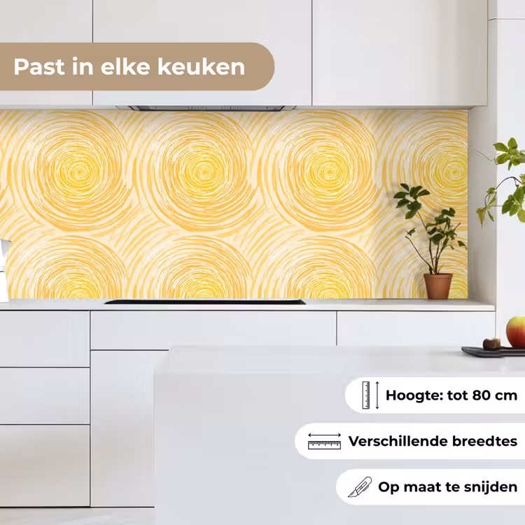 Cirkels - Abstract - Artistiek - Geel keuken achterwand 2 middel 871 -sfeer4_NL