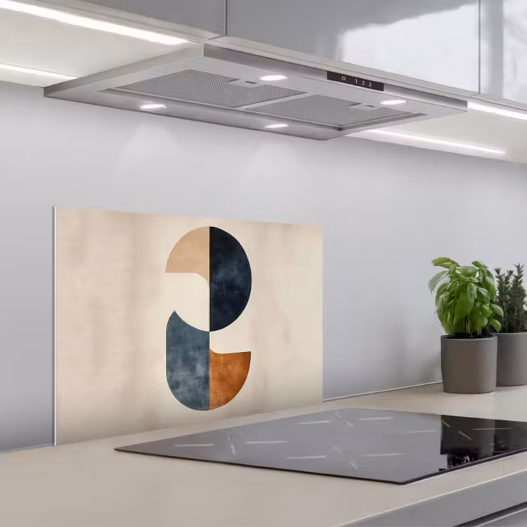 Cirkels - Abstract - Kleurrijk keuken achterwand spatscherm klein -3d_schuin