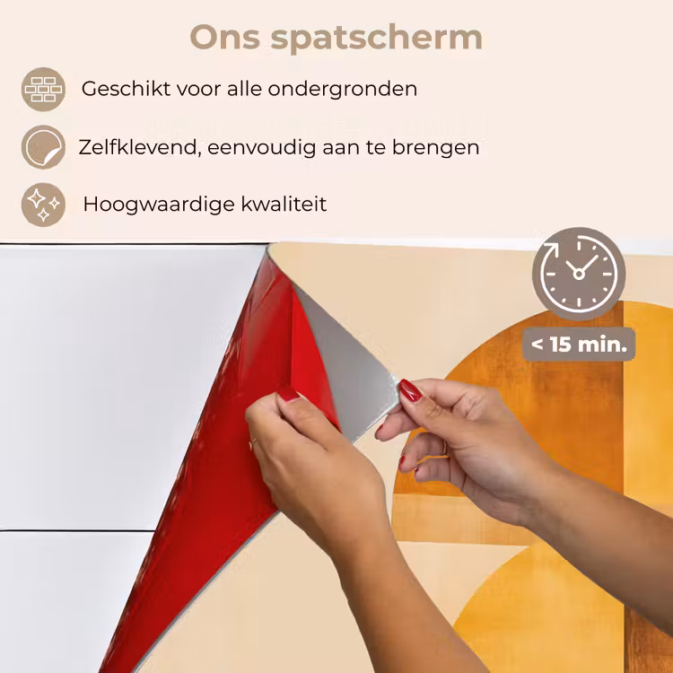Cirkels - Geel - Minimalistisch keuken achterwand spatscherm klein -spatscherm_NL