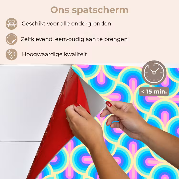 Cirkels - Neon - Bogen keuken achterwand spatscherm klein 900 -spatscherm_NL