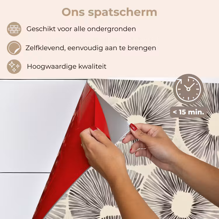 Cirkels - Patroon - Zwart keuken achterwand spatscherm klein 900 -spatscherm_NL