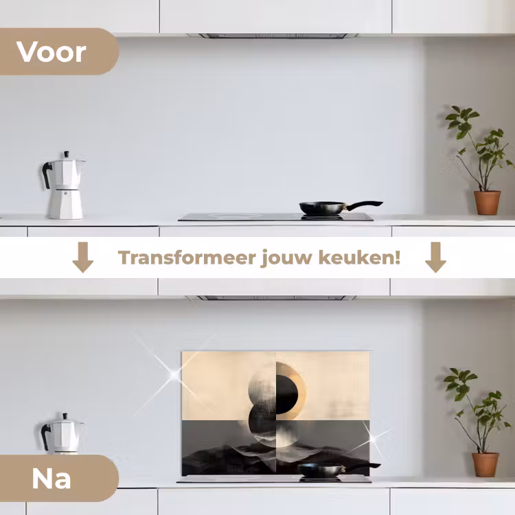 Cirkels - Schaduw - Abstract keuken achterwand spatscherm klein -voor_na_NL