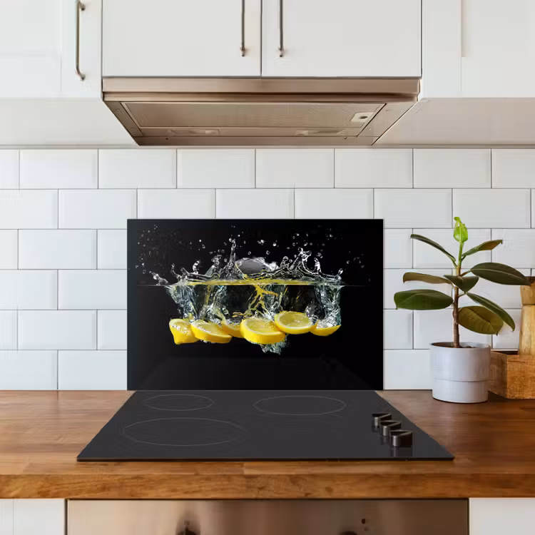 Citroen - Fruit - Geel - Stilleven - Water keuken achterwand spatscherm klein -sfeer2
