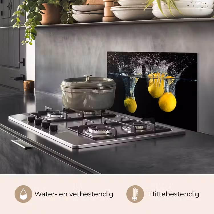 Citroen - Fruit - Stilleven - Water - Geel keuken achterwand spatscherm klein -usp_NL