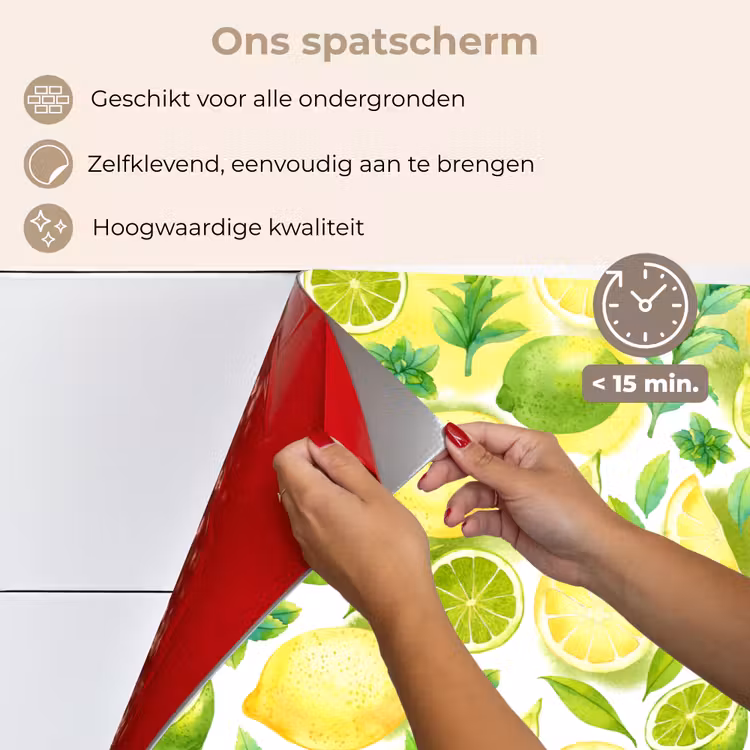 Citroen - Geel - Limoen - Groen keuken achterwand spatscherm klein 900 -spatscherm_NL