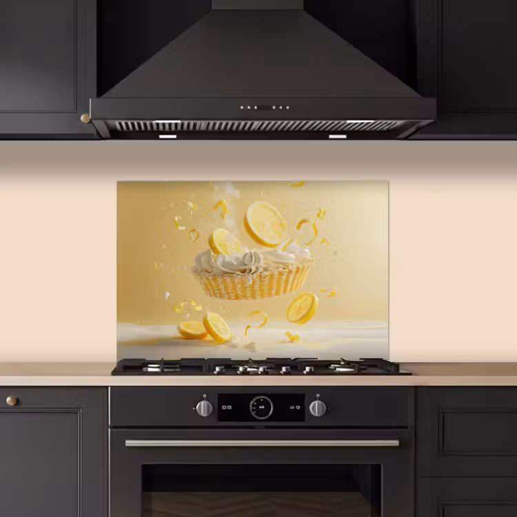 Citroen - Taart - Eten - Geel keuken achterwand spatscherm klein -sfeer1