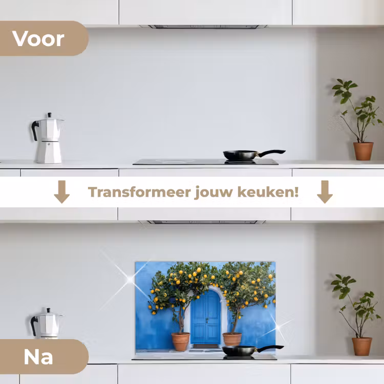 Citroenbomen - Geel - Deur - Potten keuken achterwand spatscherm klein -voor_na_NL