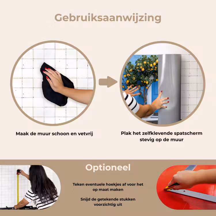 Citroenbomen - Geel - Deur - Potten keuken achterwand spatscherm klein -gebruiksaanwijzing_NL