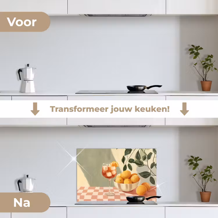 Citroenen - Glas - Tafelkleed - Geblokt keuken achterwand spatscherm klein -voor_na_NL