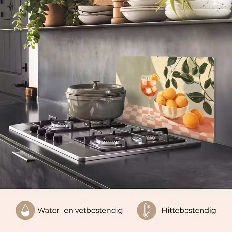 Citroenen - Glas - Tafelkleed - Geblokt keuken achterwand spatscherm klein -usp_NL