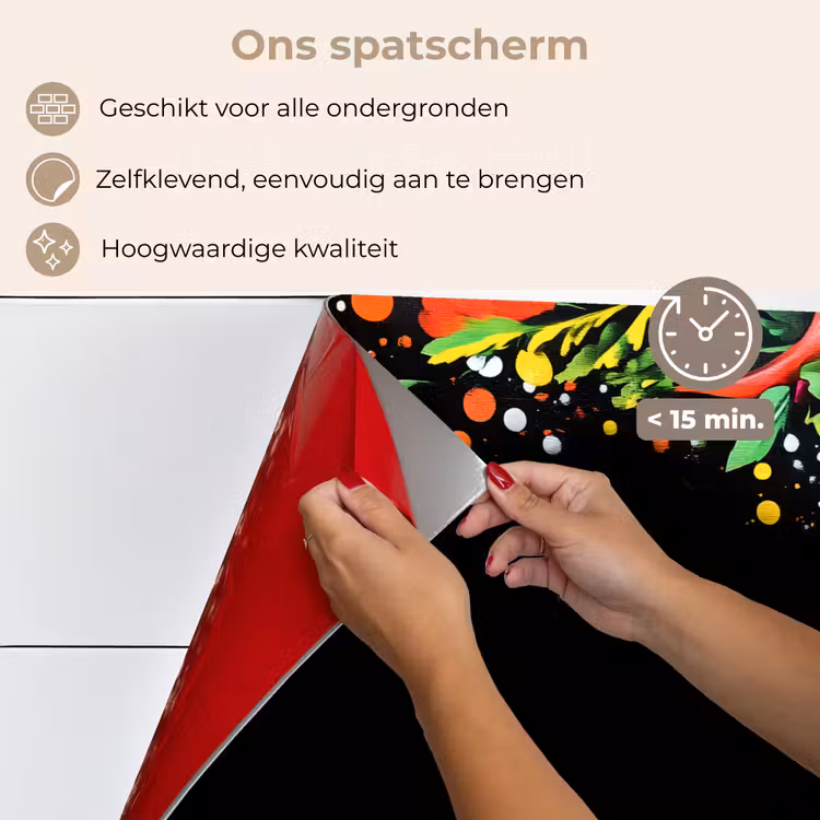 Citroenen - Peper - Kruiden - Graffiti - Verf - Abstract keuken achterwand spatscherm klein -spatscherm_NL