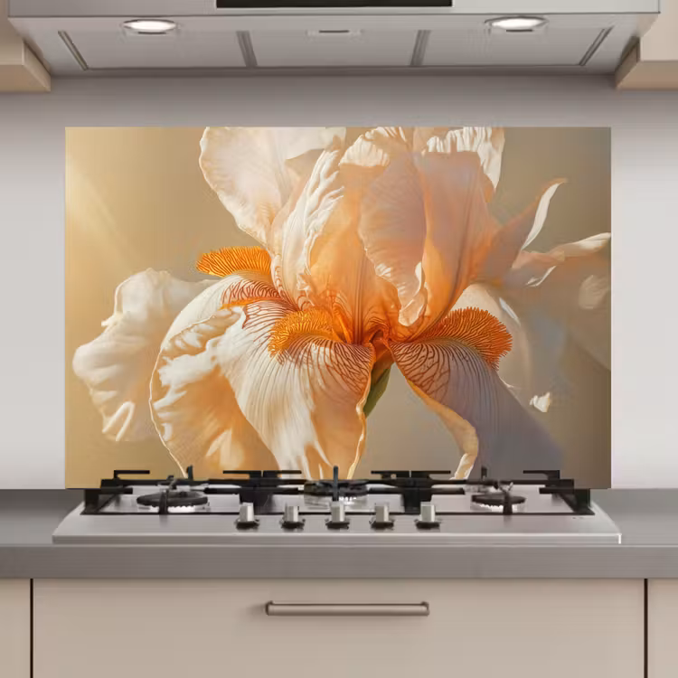 Close up - Oranje - Iris keuken achterwand spatscherm klein -3d_website
