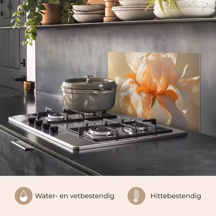 Close up - Oranje - Iris keuken achterwand spatscherm klein -usp_NL
