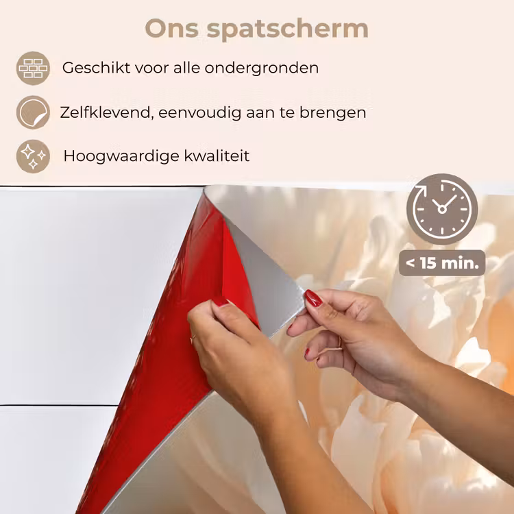 Close up - Pioenroos - Lichtroze keuken achterwand spatscherm klein -spatscherm_NL