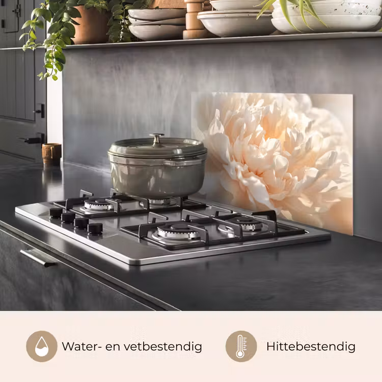 Close up - Pioenroos - Lichtroze keuken achterwand spatscherm klein -usp_NL