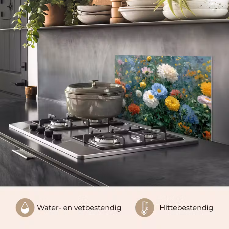 Close-up - Veld - Bloemen - Kleurrijk keuken achterwand spatscherm klein -usp_NL