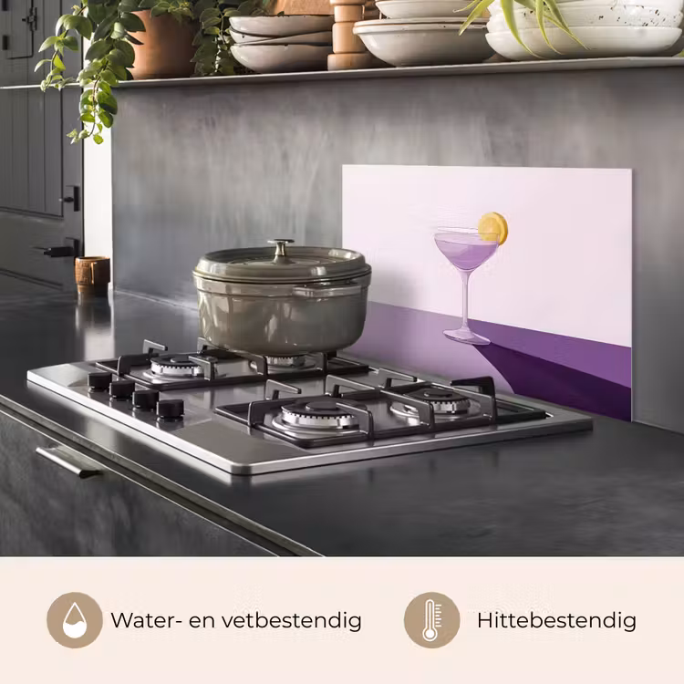 Cocktail - Paars - Minimalistisch - Citroen keuken achterwand spatscherm klein -usp_NL