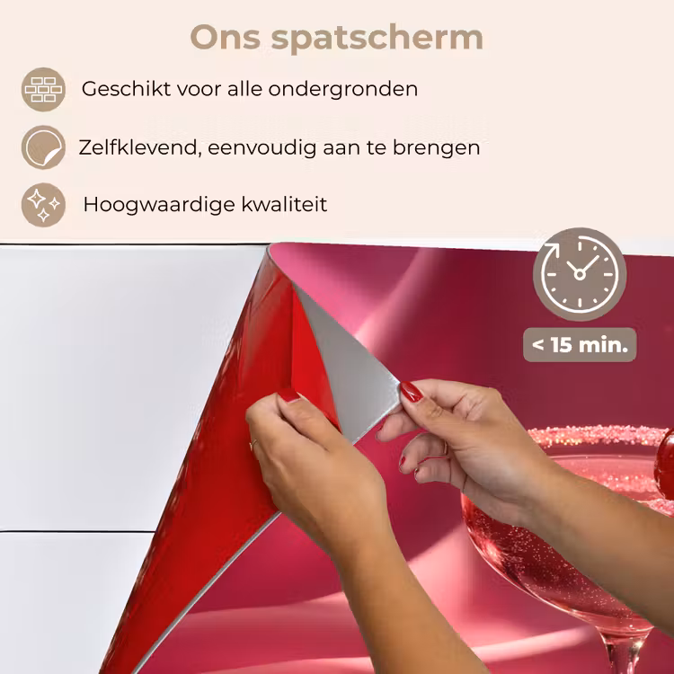 Cocktail - Pink - Luxe keuken achterwand spatscherm klein -spatscherm_NL