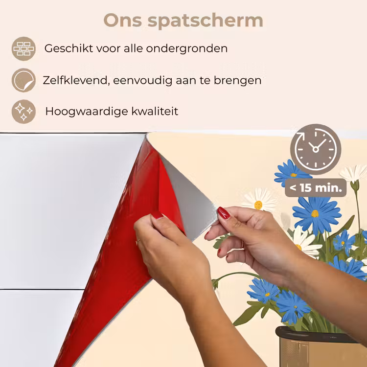 Coffee - Blik - Minimalistisch - Bloemen keuken achterwand spatscherm klein -spatscherm_NL
