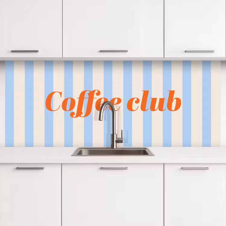 Coffee-club keuken achterwand 2 middel -3d