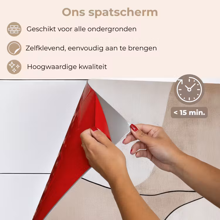 Contourlijnen - Abstracte landschap keuken achterwand spatscherm klein -spatscherm_NL