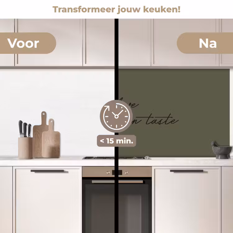 Cooking is love you can taste keuken achterwand 2 middel -voor-na2_NL