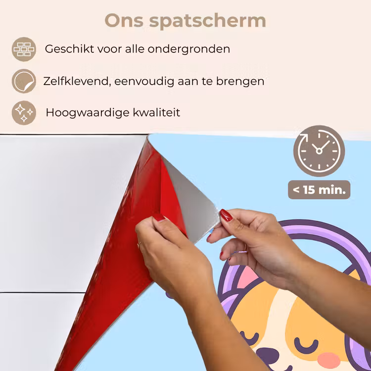Corgi - Koptelefoon - Blauw - Muzieknoten keuken achterwand spatscherm klein -spatscherm_NL