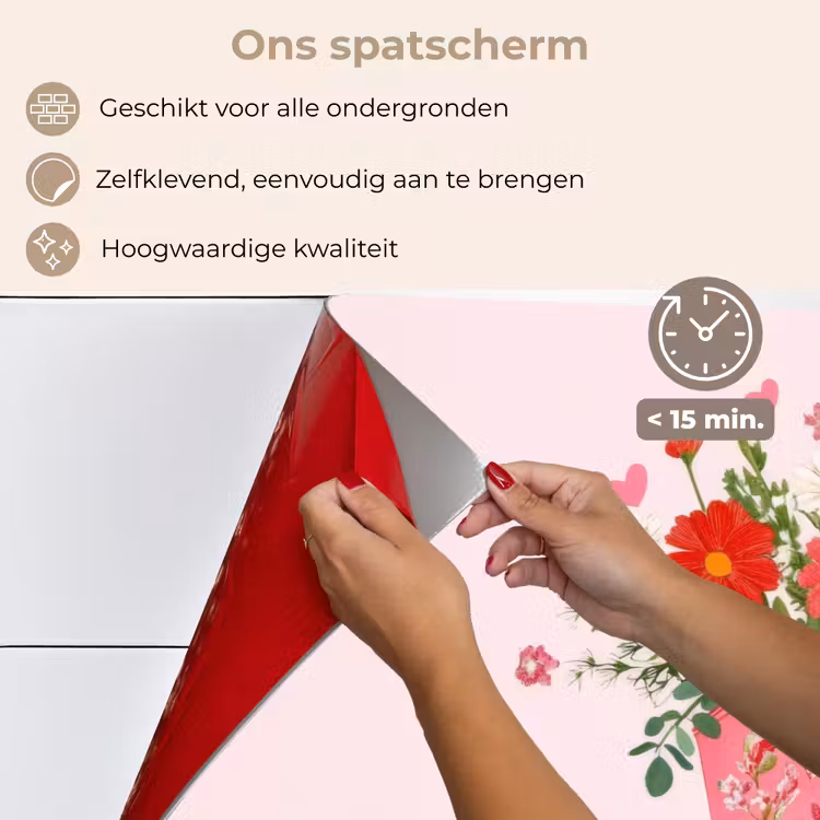 Cowboylaarzen - Roze - Boeket - Bloemen keuken achterwand spatscherm klein -spatscherm_NL