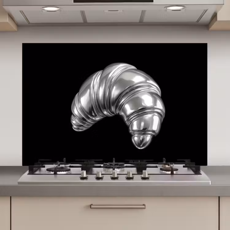 Croissant - Metaal - Zilver keuken achterwand spatscherm klein -3d_website