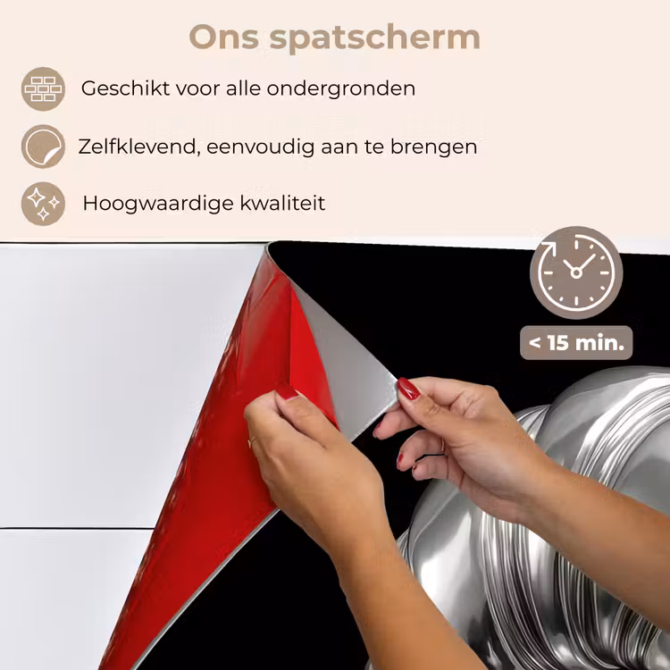 Croissant - Metaal - Zilver keuken achterwand spatscherm klein -spatscherm_NL