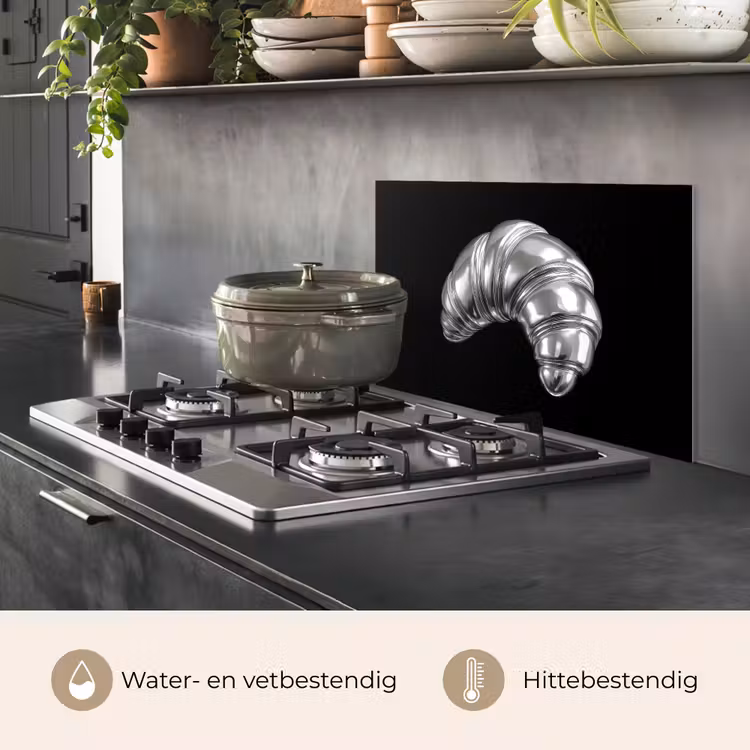 Croissant - Metaal - Zilver keuken achterwand spatscherm klein -usp_NL